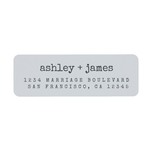 Modern Pastel Blue Wedding Return Address Label (Vorne)