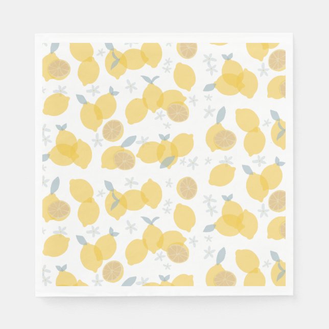 Modern Pastel Citrus Lemons Pattern Serviette (Vorderseite)