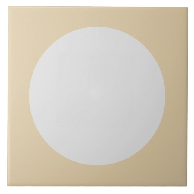 Modern Pastel Cream Circle abstrakt Fliese (Vorderseite)