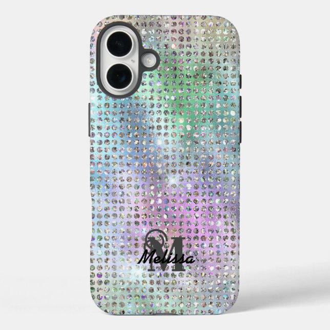 Modern Pastel Diamond Studentenmonogramm Case-Mate iPhone Hülle (Rückseite)