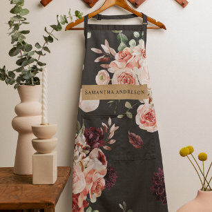 Modern Pastel Flowers & Kraft Personalized Gift Schürze
