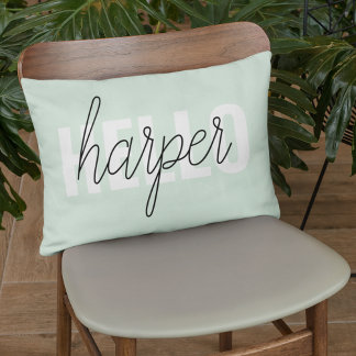Modern Pastel Minze hallo, und du nennst Dekokissen