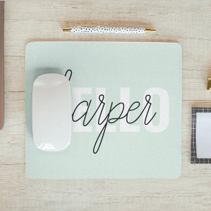 Modern Pastel Minze hallo, und du nennst Mousepad