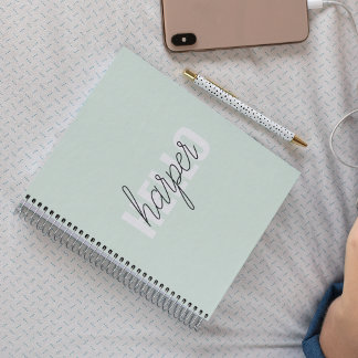 Modern Pastel Minze hallo, und du nennst Notizbuch