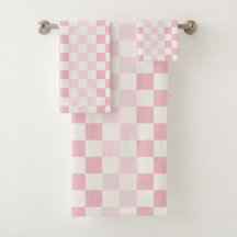 Modern Pastel Pink Checkerboard Check Pattern