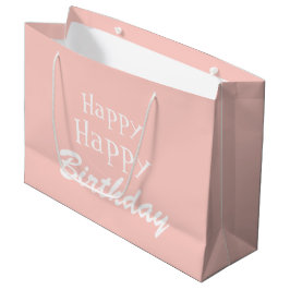 Modern Pastel Pink Happy Geburtstag Große Geschenk Geschenktüte