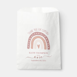 Modern Pastel Pink Rainbow Boho Erster Geburtstag Geschenktütchen