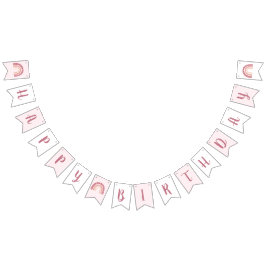 Modern Pastel Pink Rainbow Happy Birthday Wimpelkette