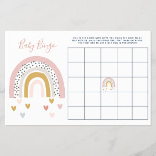 Modern Pastel Rainbow Babyshower Baby Bingo Flyer