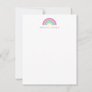 Modern Pastel Rainbow Personalisiert Kids Mitteilungskarte