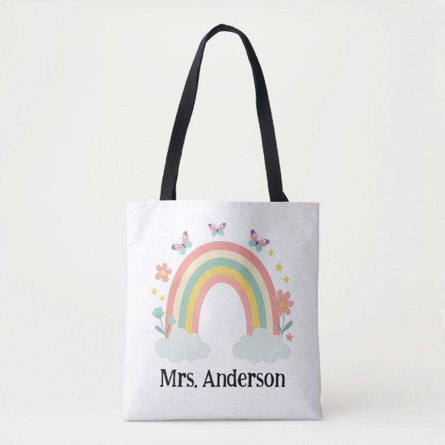 Modern Pastel Rainbow Personalized Teacher Gift (Vorderseite)
