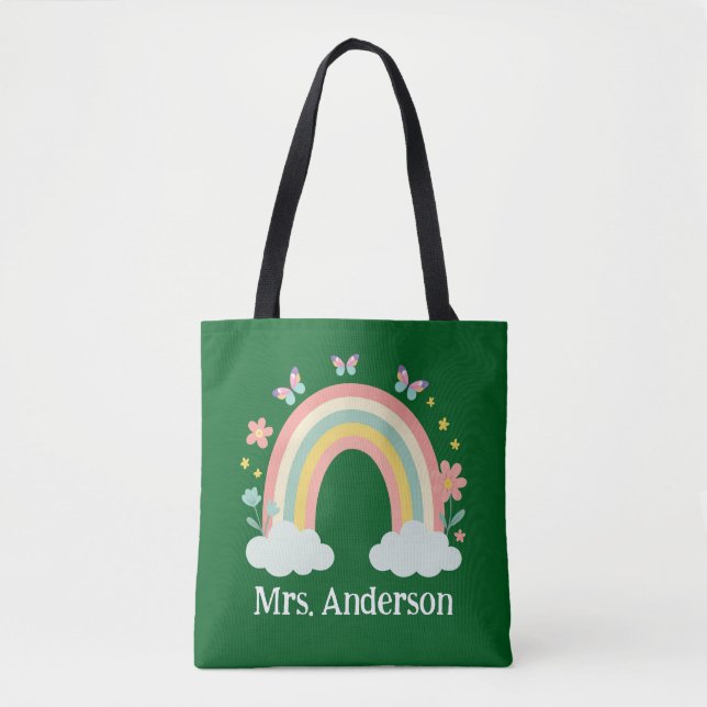 Modern Pastel Rainbow Personalized Teacher Gift (Vorderseite)