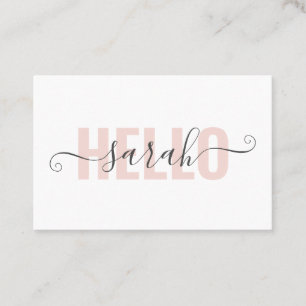 Modern Pastell Pink Beauty Hallo und Ihr Name Visitenkarte