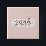 Modern Pastell Pink Hallo und Sie nennen Button<br><div class="desc">Modern Pastell Pink Hallo und Sie nennen</div>