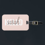 Modern Pastell Pink Hallo und Sie nennen Gepäckanhänger<br><div class="desc">Modern Pastell Pink Hallo und Sie nennen</div>
