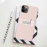 Modern Pastell Pink Hallo und Sie nennen iPhone 11Pro Max Hülle<br><div class="desc">Modern Pastell Pink Hallo und Sie nennen</div>