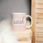 Modern Pastell Pink Hallo und Sie nennen Kaffeetasse<br><div class="desc">Modern Pastell Pink Hallo und Sie nennen</div>