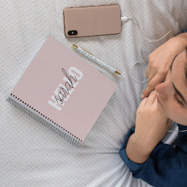 Modern Pastell Pink Hallo und Sie nennen Notizbuch