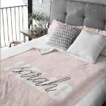 Modern Pastell Pink Hallo und Sie nennen Sherpadecke<br><div class="desc">Modern Pastell Pink Hallo und Sie nennen</div>