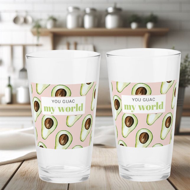 Modern pastellrosa und grüne Avocado Fusion Zitat Glas (Von Creator hochgeladen)