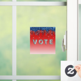 Modern Patriotic Glitter Drip Vote Fensteraufkleber
