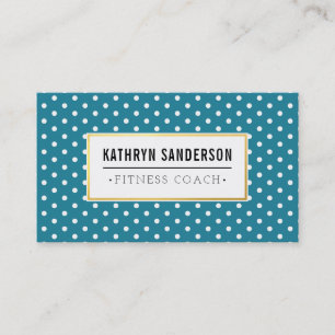 MODERN PATTERN Gold Logo polka Punkt aquamarin bla Visitenkarte