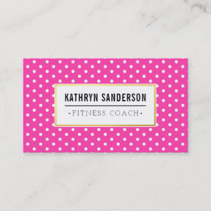 MODERN PATTERN Gold Logo polka Punkt heiß rosa wei Visitenkarte