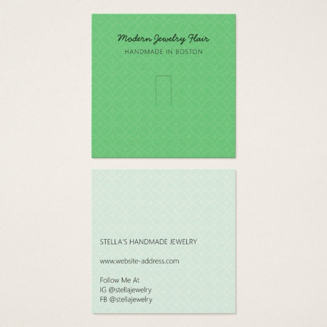 Modern Pattern Vivid Green Ring Display Card (Vorne & Hinten)