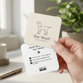 Modern Paw Print Dog Walker & Pet Sitter Business Quadratische Visitenkarte