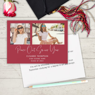 Modern Peace Out 2 Foto 2022 Abschluss Rot Ankündigung