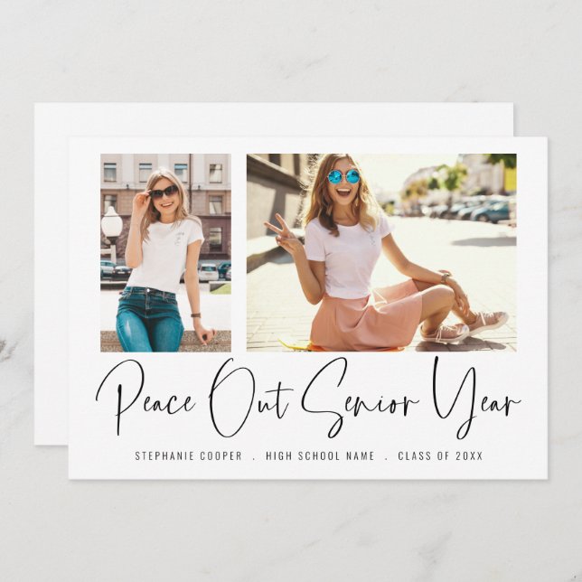 Modern Peace Out 2 Fotos Script Abschluss Ankündigung (Vorne/Hinten)