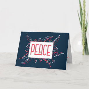 Modern PEACE Rotgraue Blaubeeren Weihnachten