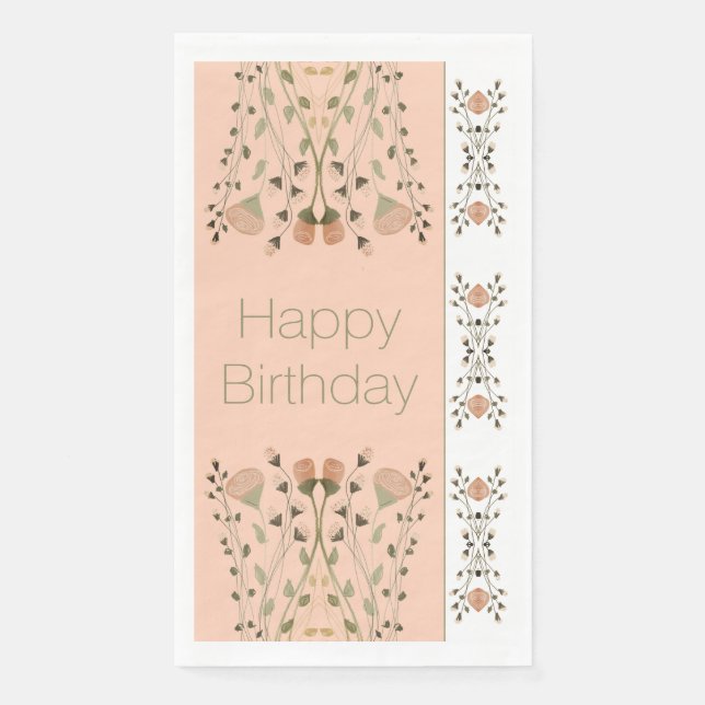 Modern Peach floral Serviette (Vorderseite)