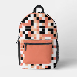 Modern Peach Lmon Geometrie Muster Bedruckter Rucksack