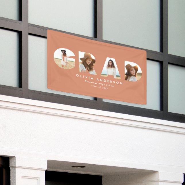 Modern peach terracotta Multi-Foto Abschluss Banner (Äußeres Gebäude)