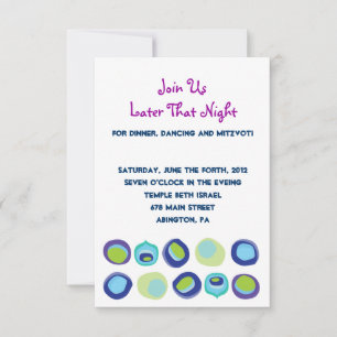 Modern Peacock Bar Bat Mitzvah Replik Card Einladung