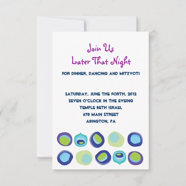 Modern Peacock Bar Bat Mitzvah Replik Card Einladung (Vorderseite)