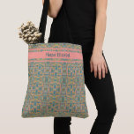 Modern Peacock Blue Pattern Tote Bag<br><div class="desc">Stilvolles und modernes Pfauenblau mit Senf gelben Farben Tote Tasche,  die personalisiert werden kann.</div>