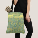 Modern Peacock Blue Pattern Tote Bag<br><div class="desc">Stilvolles und modernes Pfauenblau mit Senf gelben Farben Tote Tasche,  die personalisiert werden kann. Eine Art Druck.</div>