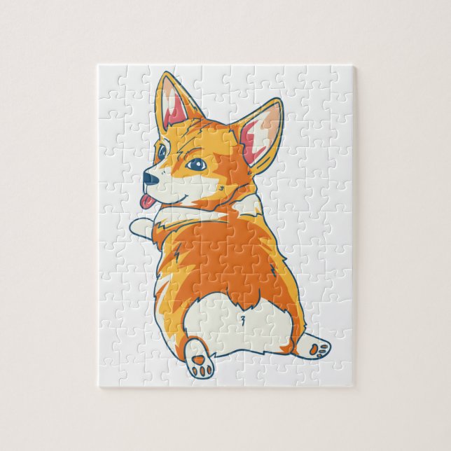 Modern Pembroke Corgi Illustration Puzzle (Vertikal)