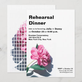 Modern Peony Blume Probe Dinner Einladung