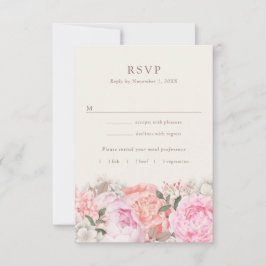 Modern Peony RSVP Cards Karte