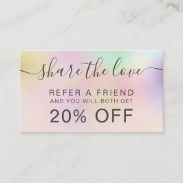 Modern perl nacre blush ombre holographic empfehlungskarte