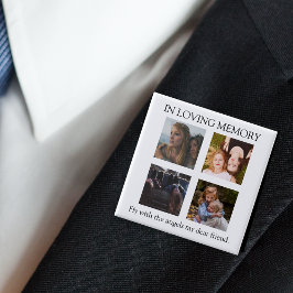 Modern | PERSONALISIERT | 4 Foto Memorial Button