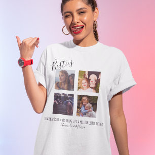 Modern   Personalisiert   Besties   4 Fotos T-Shirt