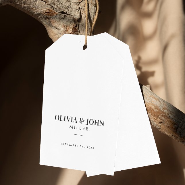 Modern Personalisiert mit Name Wedding Monogram Geschenkanhänger (Von Creator hochgeladen)