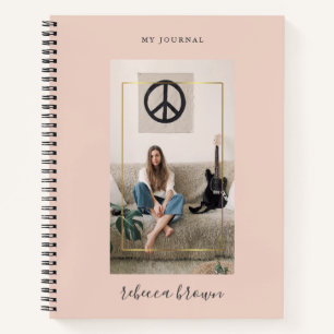 Modern Personalisiert rosa handgeschriebener Goldr Notizbuch