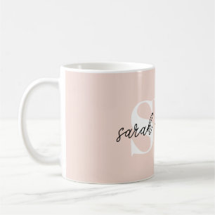 Modern Personalisierter Monogramm Name Rosa Kaffeetasse