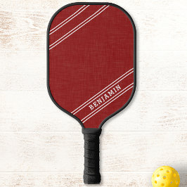 Modern Personalisierter Name in Red White Player Pickleball Schläger