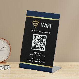 Modern Personalisierter QR-Code Wifi-Netzwerkkennw Sockelschild